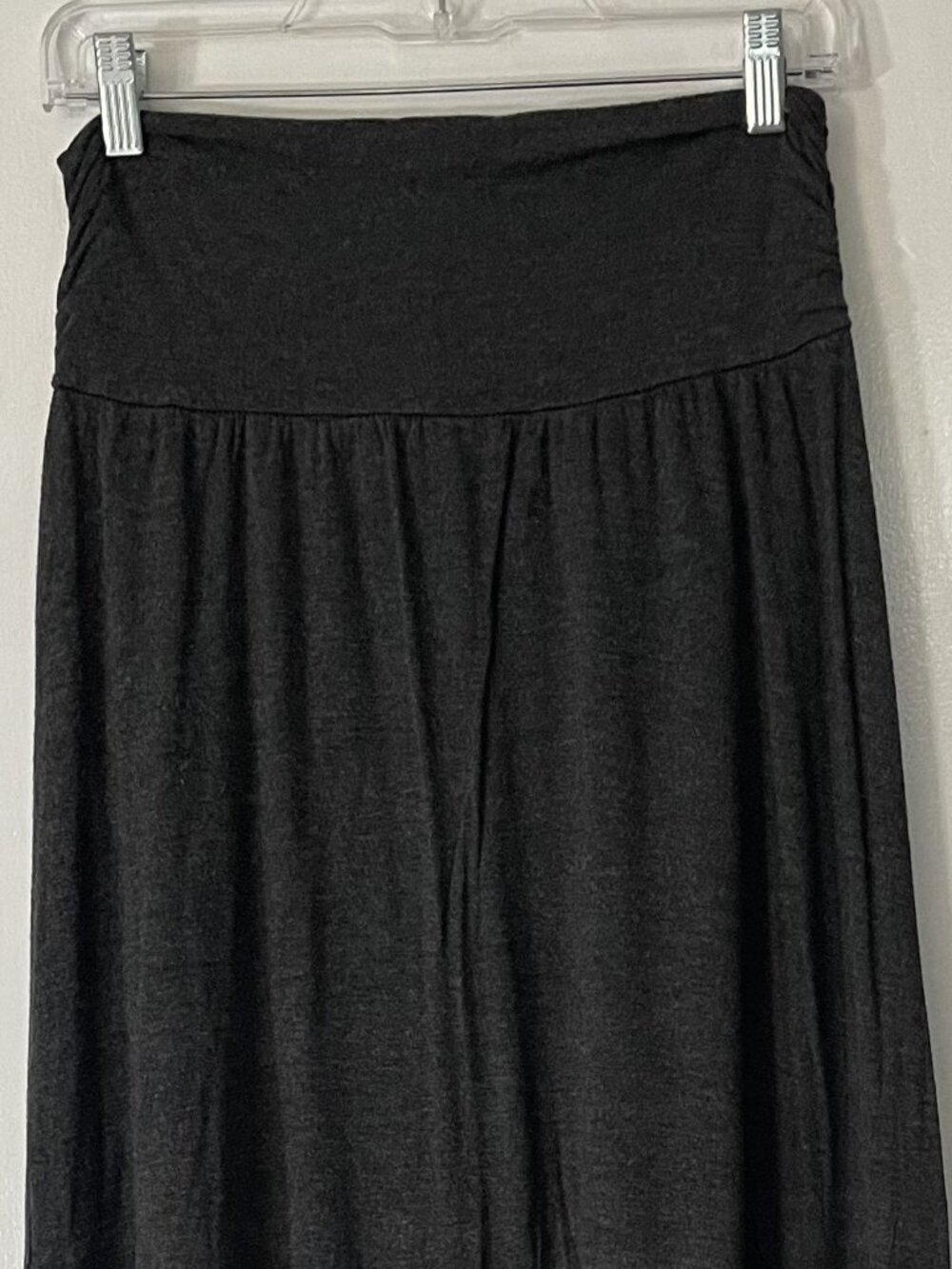 AB Studio Women’s Long Gray Skirt Size Large Fold Waist Jersey Rayon Spandex